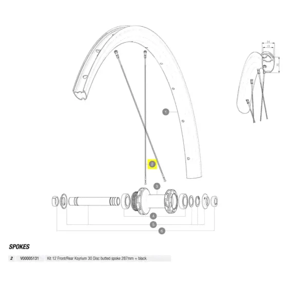MAVIC Ksyrium 30 Disc Spokes 12 Units