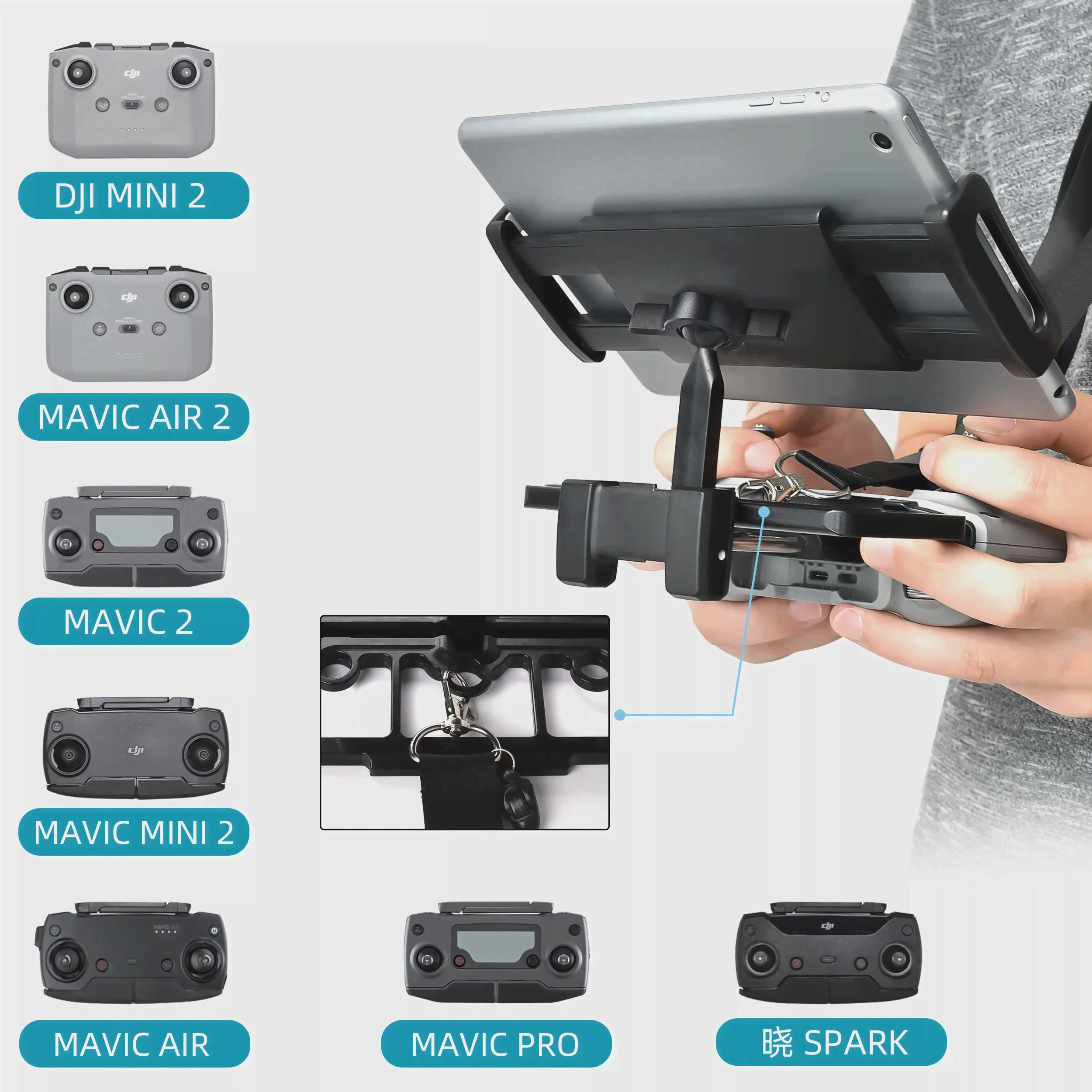 Комплект планшетов Mavic Mini 2, держатель для пульта дистанционного управления DJI Mavic Air 2SMavic Pro Mavic 2 Pro, плоский кронштейн (art.: 3920b3225d4b1)-3