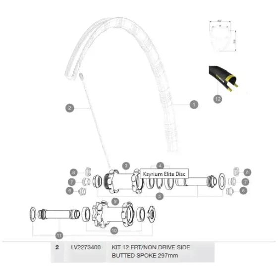 MAVIC Ksyrium Elite Disc/Disc UST 2017 Spokes 12 units