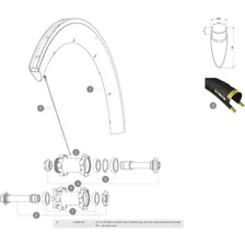 MAVIC Comete Pro Carbon Disc Left Spokes 12 units